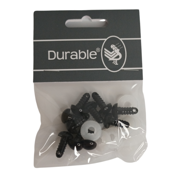 Durable veiligheidsogen 10mm zwart (5 paar)