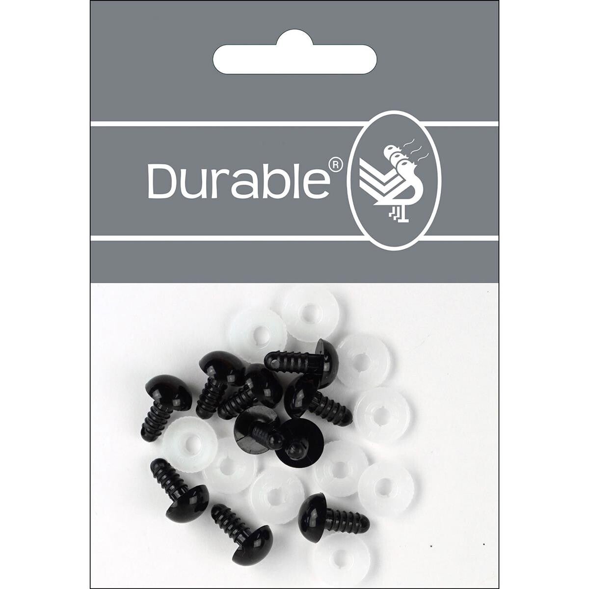 Durable veiligheidsogen 10mm zwart (5 paar)