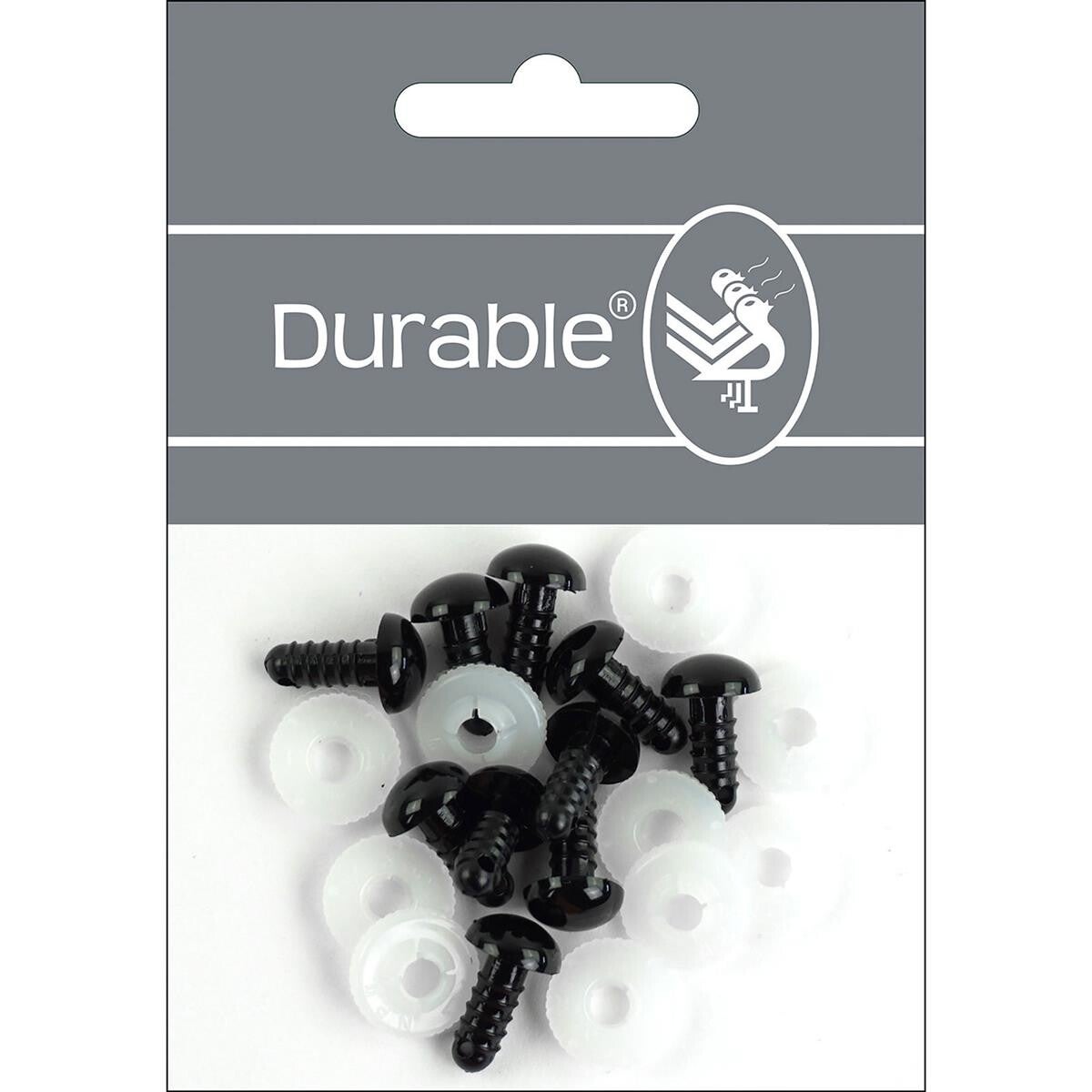 Durable veiligheidsogen 12mm zwart (5 paar)