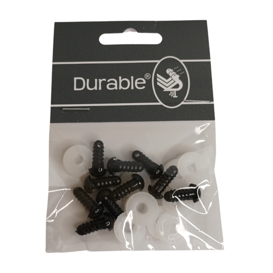 Durable veiligheidsogen 8mm zwart (10 stuks)