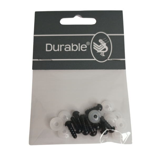 Durable veiligheidsogen 6mm zwart (5 paar)