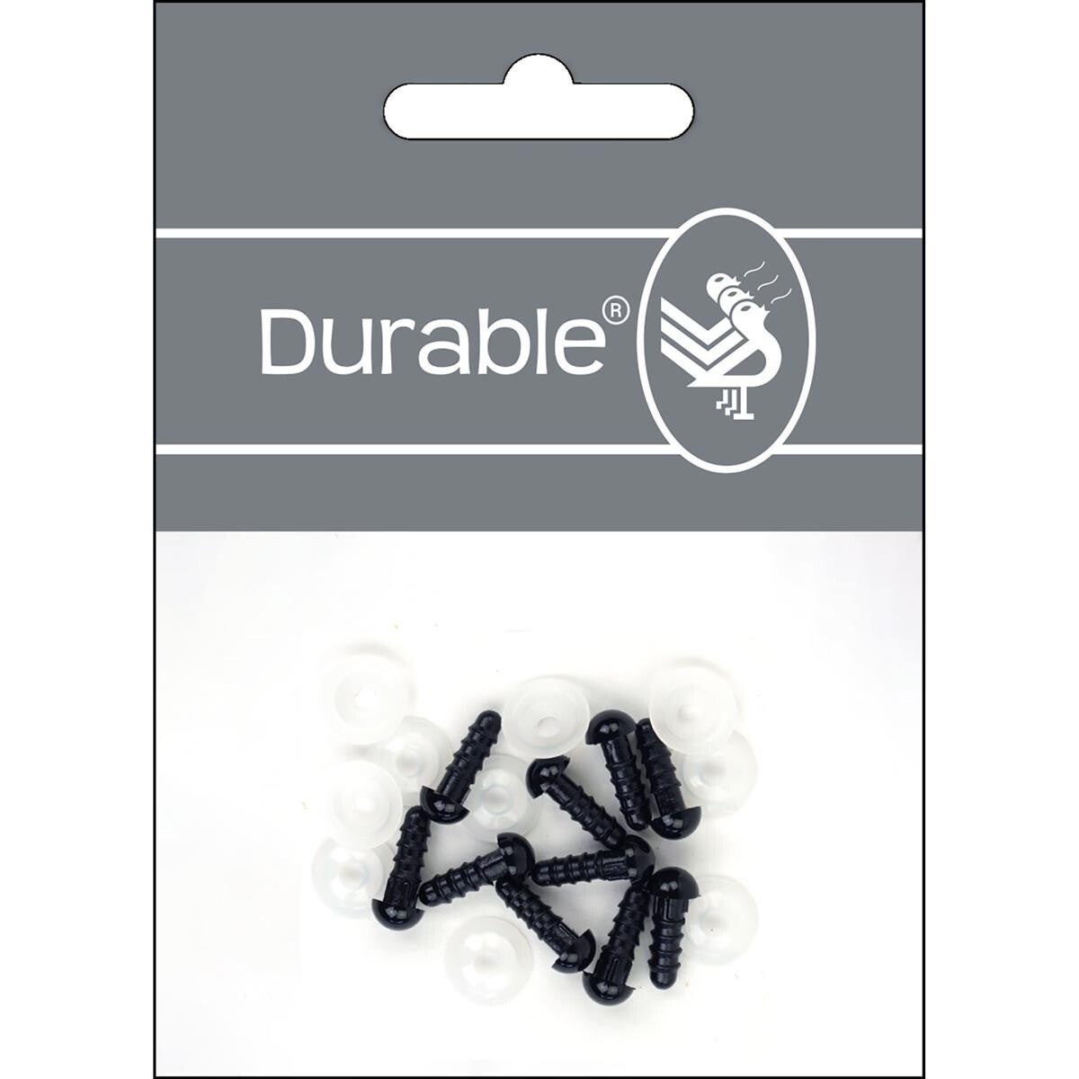 Durable veiligheidsogen 6mm zwart (5 paar)