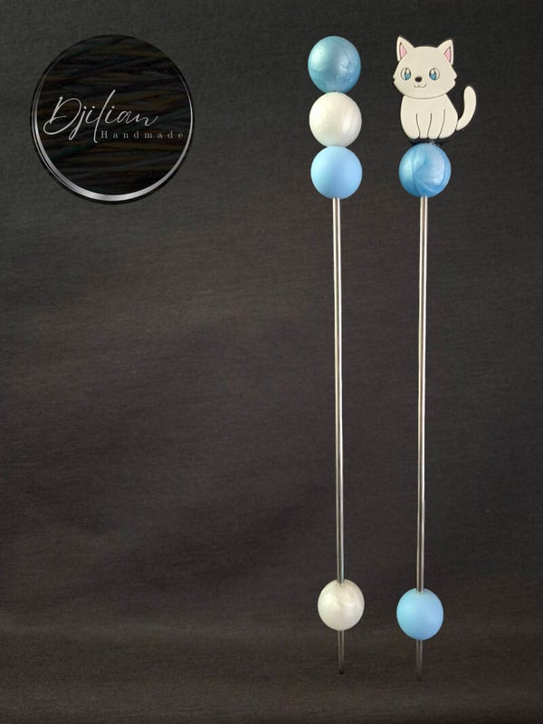 1 set van 2 ami-sticks - witte kat