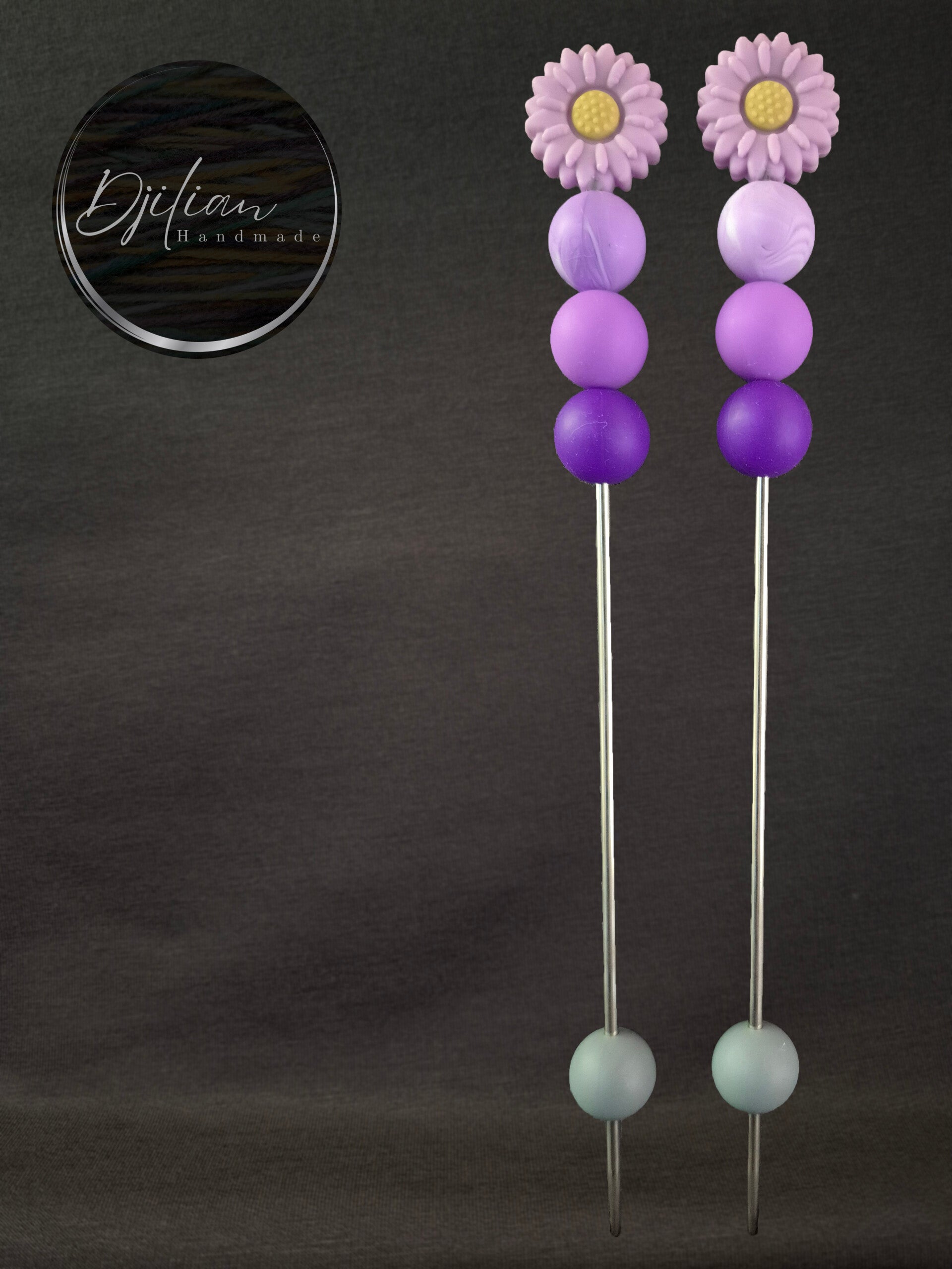 1 set van 2 ami-sticks - Paarse bloem