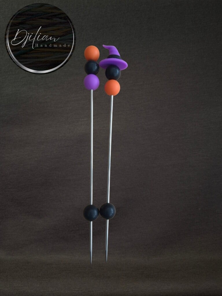 1 set van 2 ami-sticks - Halloweenthema heksenhoed