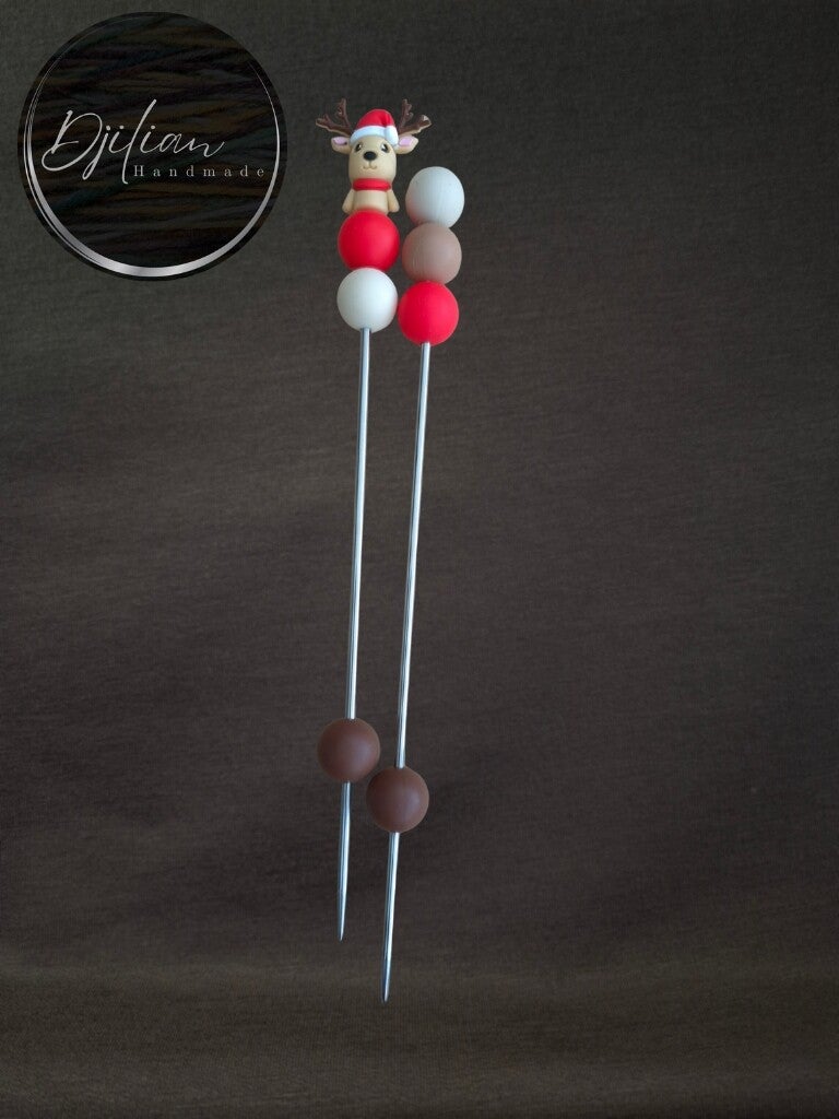 1 set van 2 ami-sticks - Kerstthema schattig hertje