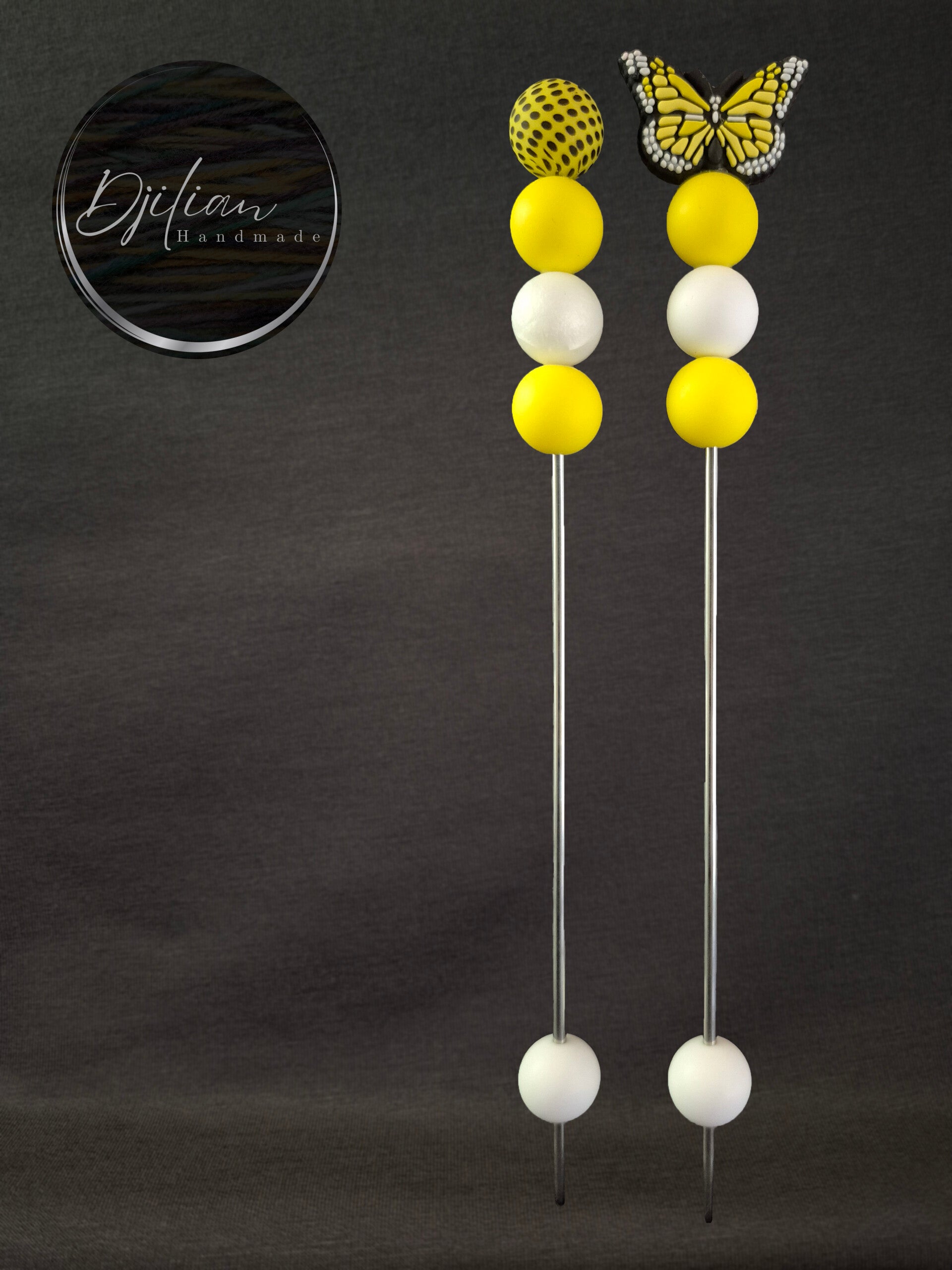 1 set van 2 ami-sticks - Gele vlinder