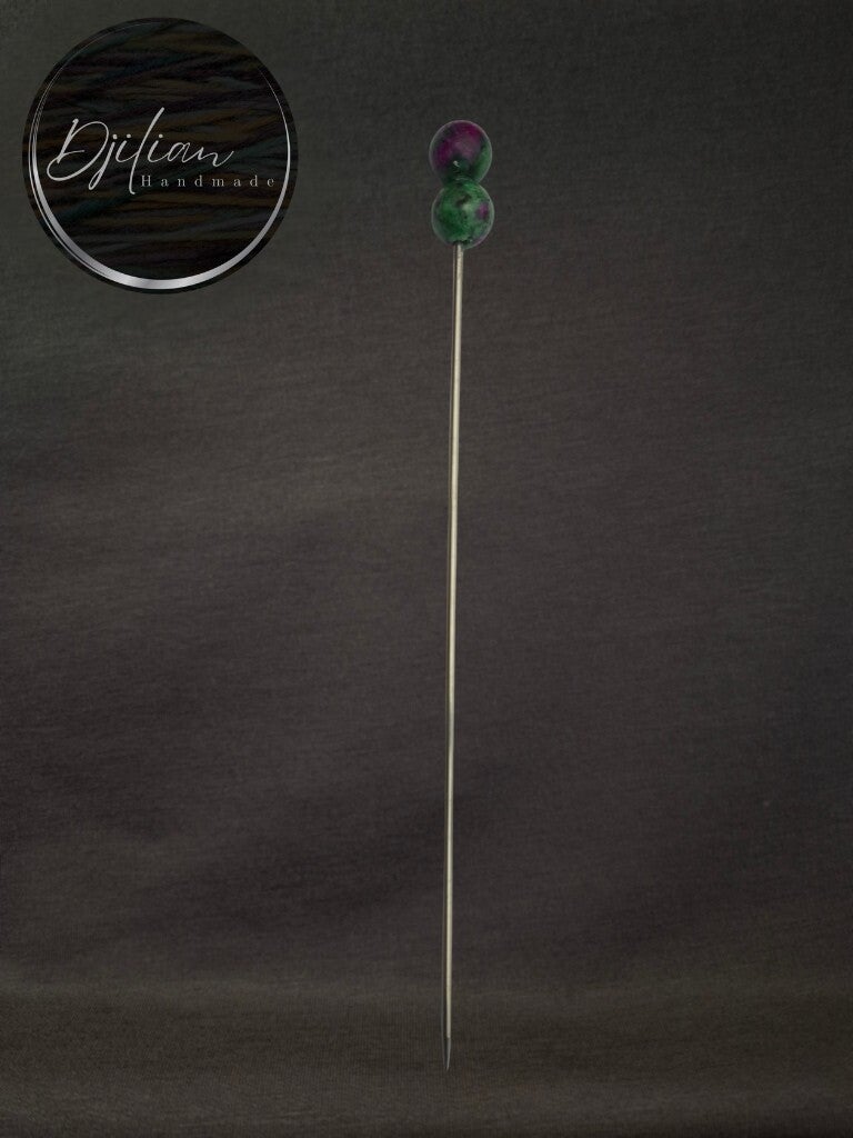 1 ami speld - Groen met paarse epidoot