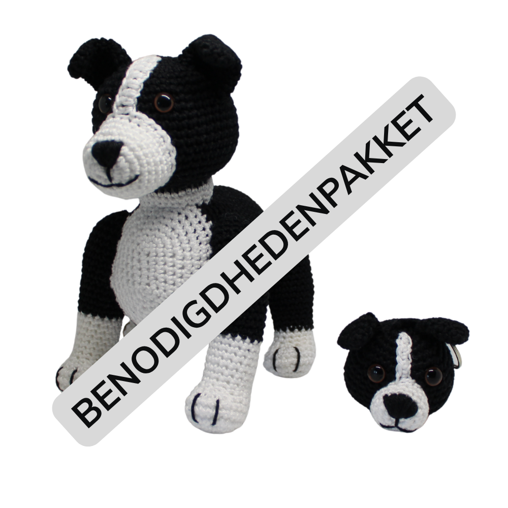 Benodigdhedenpakket - Border Collie knuffel en sleutelhanger