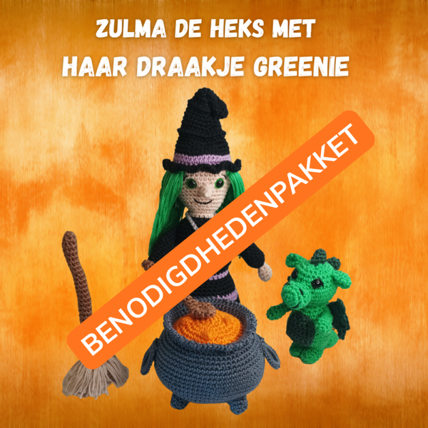 Benodigdhedenpakket - Heks Zulma en draakje Greenie