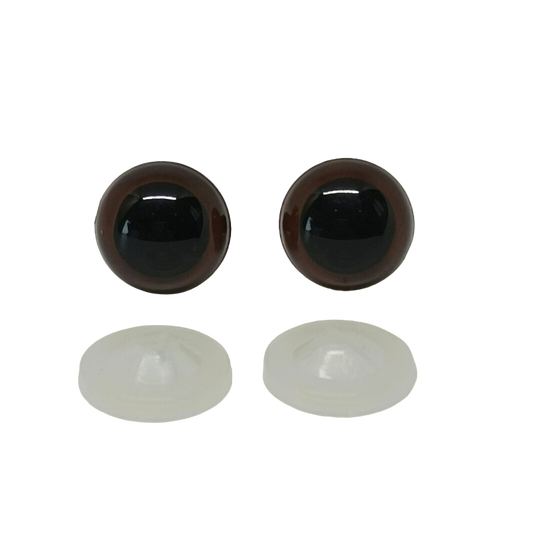 Veiligheidsogen 12mm bruin (per paar)