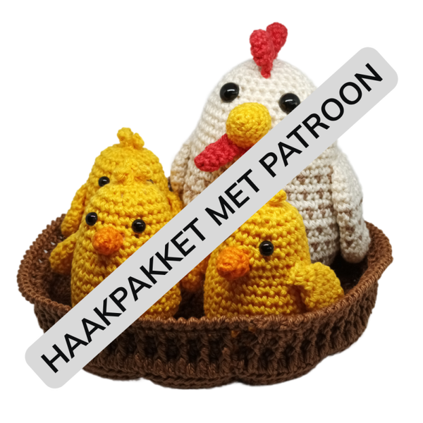 Haakpakket met patroon - Kip Eggie en haar kroost