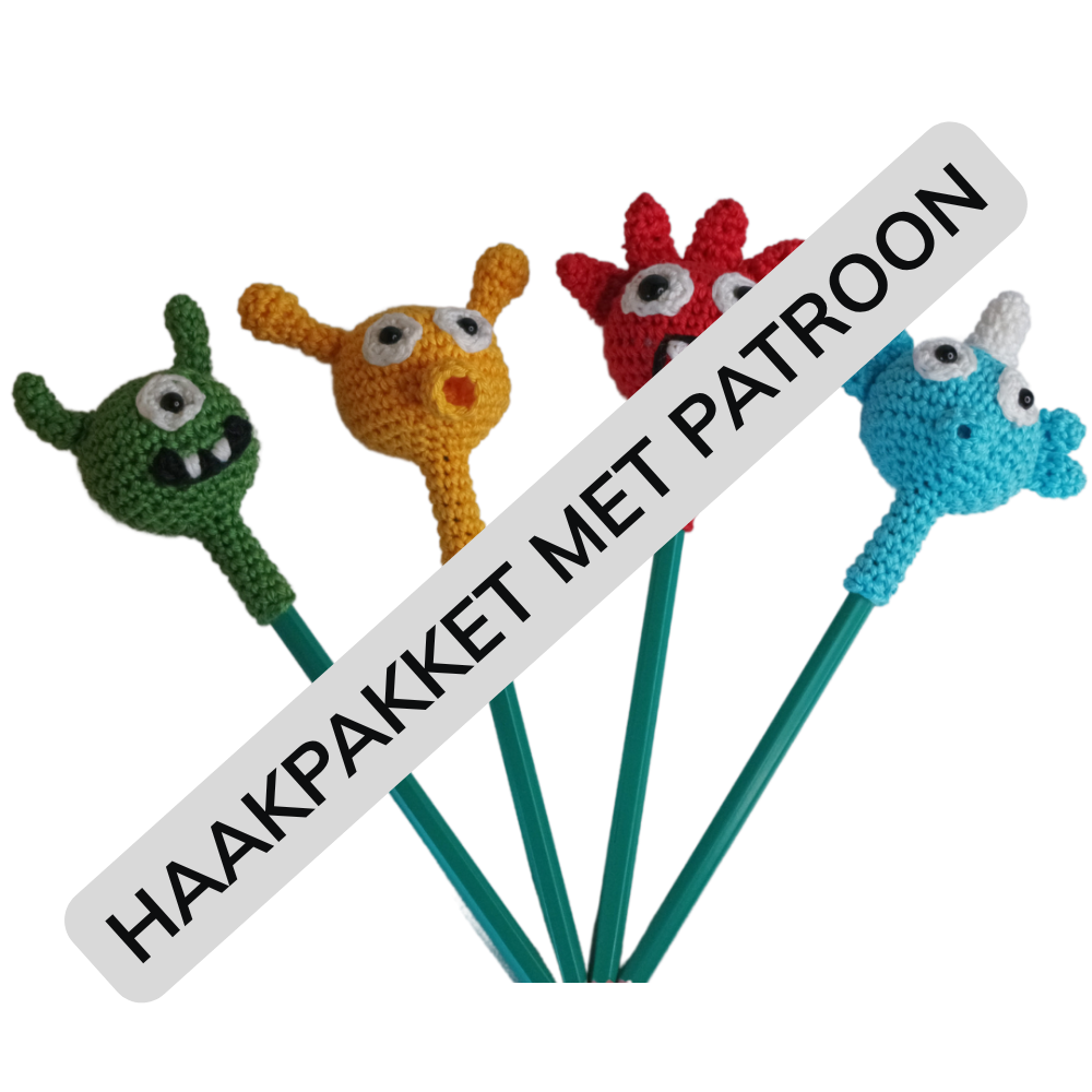 Haakpakket met patroon - potloodmonstertjes