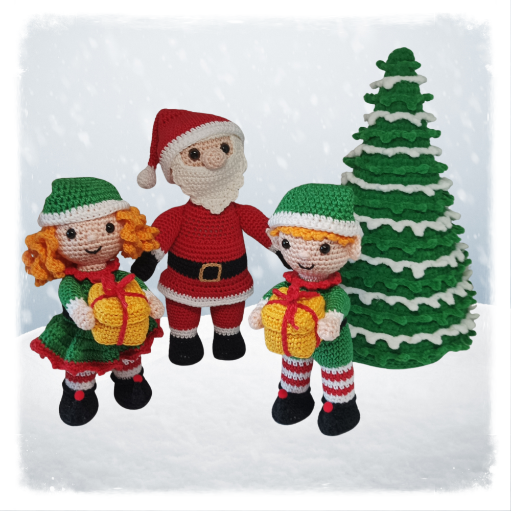 Kerstman met elfjes