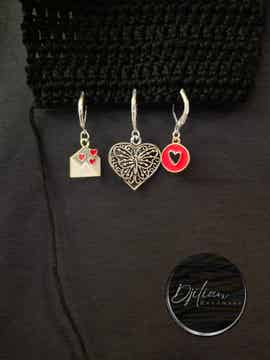 Liefdesboodschap rood - setje van 3 steekmarkeerders