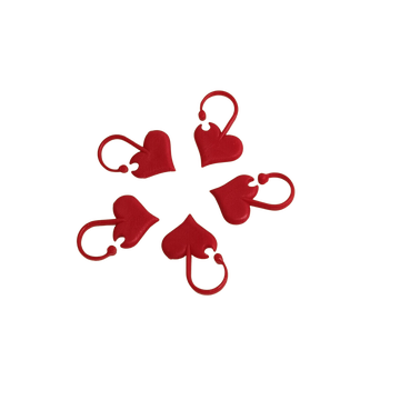 Setje van 5 steekmarkeerders hartje