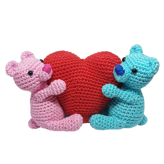 Digitaal haakpatroon Hartenbeertjes