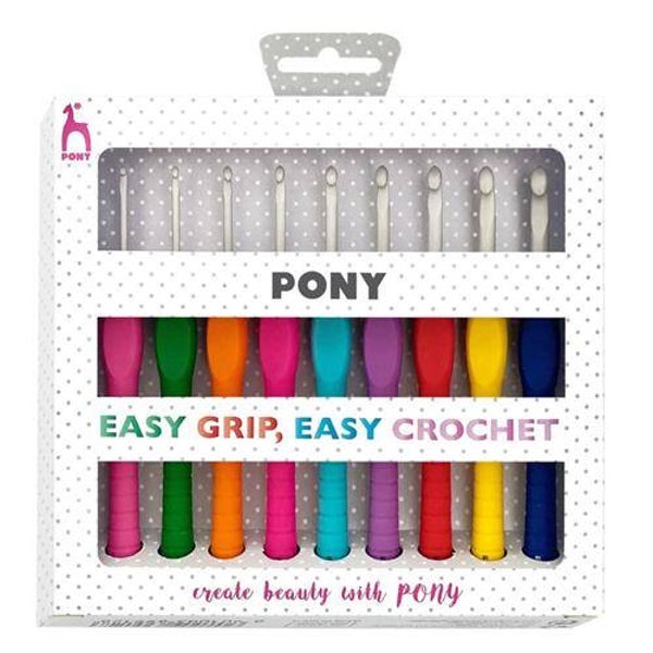 Pony Easy Grip haaknaaldenset