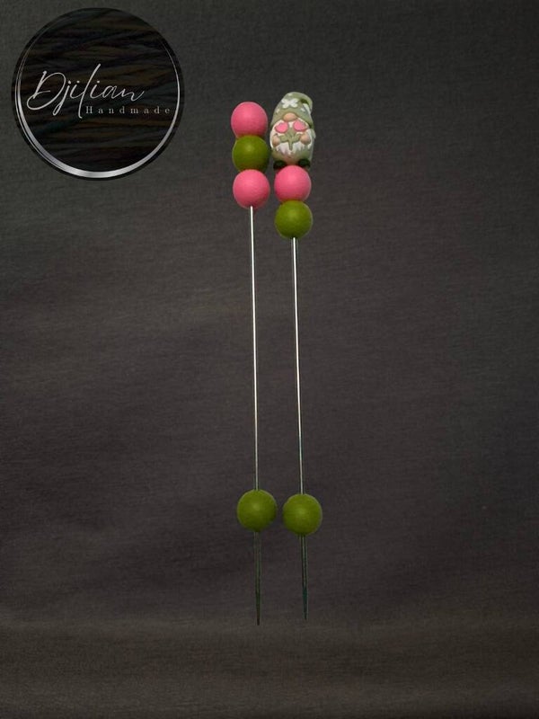 1 set van 2 ami-sticks - Gnoom met tulpen