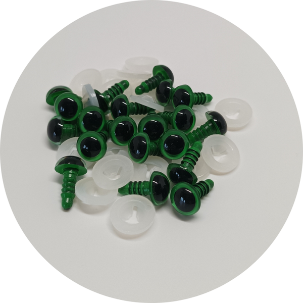 Veiligheidsogen 10mm groen (10 paar)