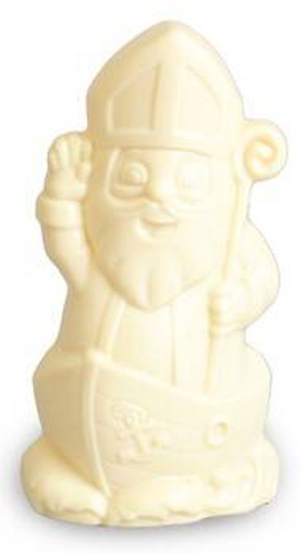 Wuivende sint in stoomboot 19cm wit