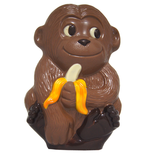 Aap + banaan 23cm melk gekleurd