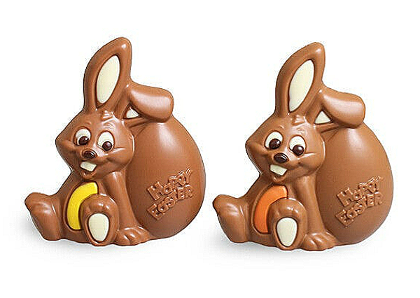 Happy Easter bunny 11 cm melk gekleurd
