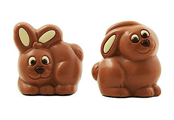 Cute little bunny friends 6 cm melk decoré