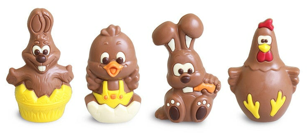 Luxe paasfiguren melk gekleurd