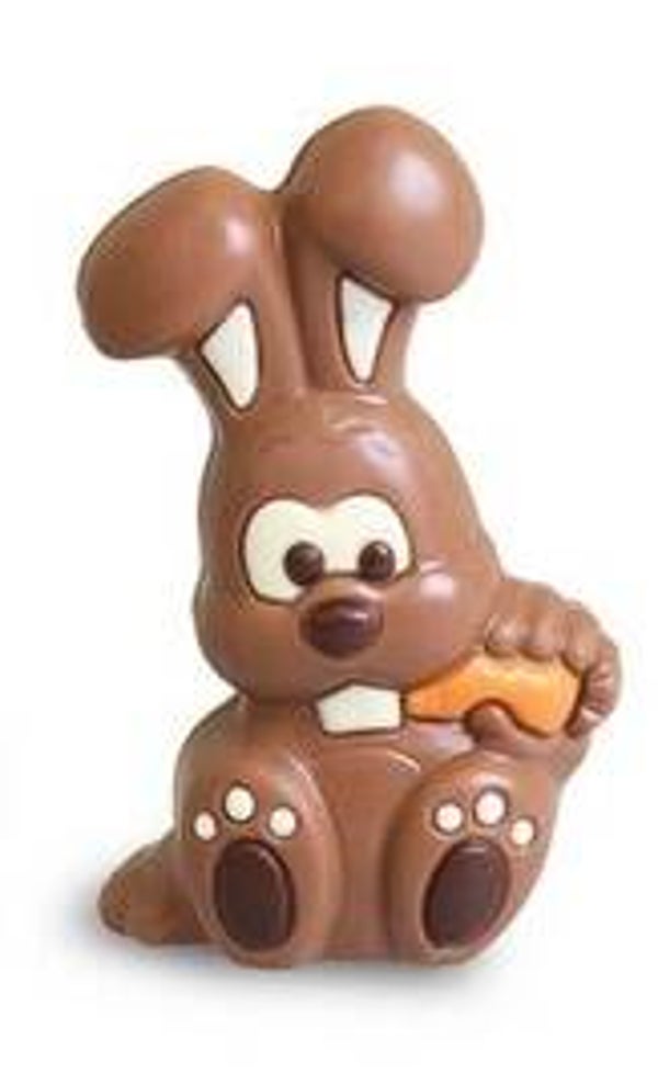 Haasje met wortel 10cm gekleurd