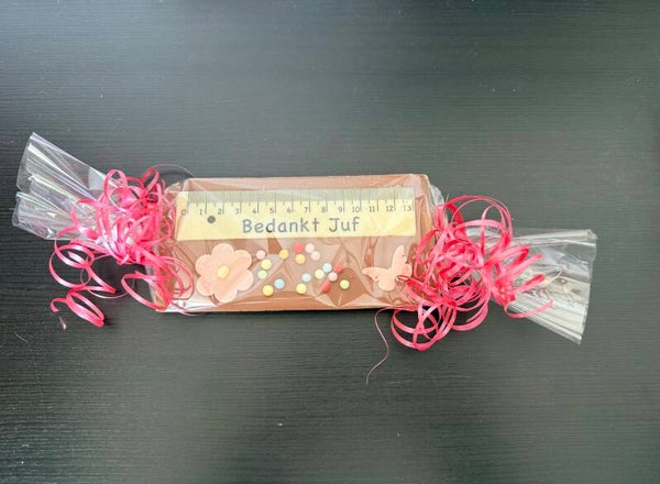 Chocolade tablet "Bedankt Juf”