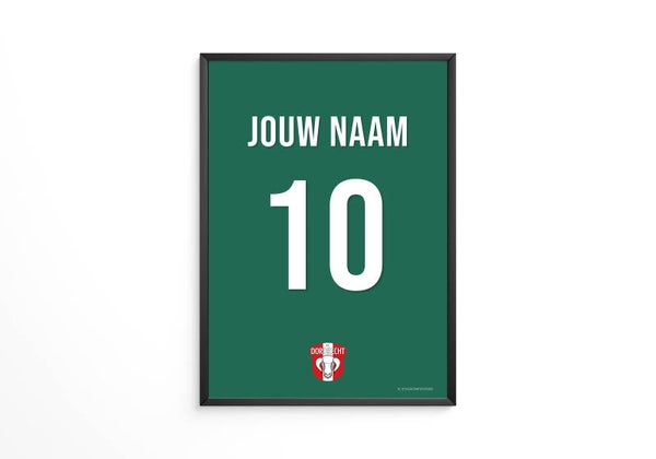 FC Dordrecht tenue poster - Jouw eigen naam en rugnummer