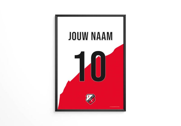 FC Utrecht tenue poster - Jouw eigen naam en rugnummer