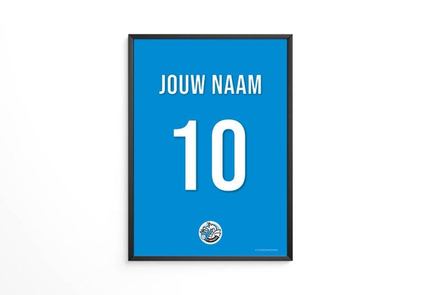 FC Den Bosch tenue poster - Jouw eigen naam en rugnummer