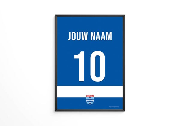 PEC Zwolle tenue poster - Jouw eigen naam en rugnummer
