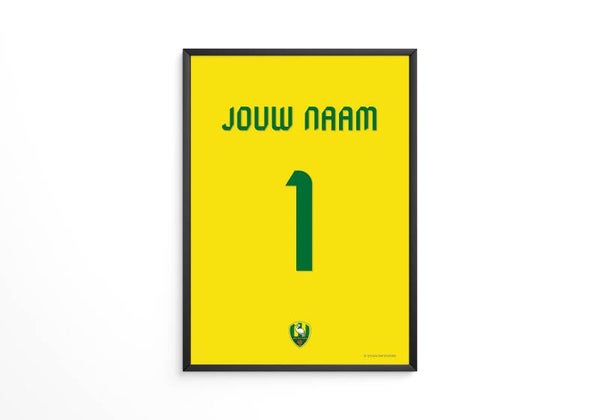 Jouw naam en rugnummer - ADO Den Haag shirt poster