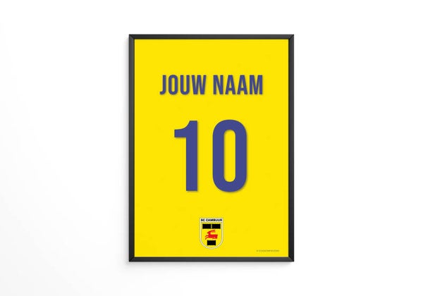 Cambuur Leeuwarden tenue poster - Jouw eigen naam en rugnummer