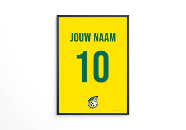 Fortuna Sittard tenue poster - Jouw eigen naam en rugnummer