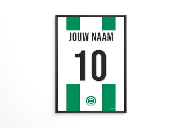 FC Groningen tenue poster - Jouw eigen naam en rugnummer