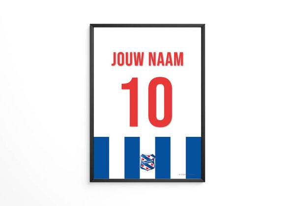 SC Heerenveen tenue poster - Jouw eigen naam en rugnummer