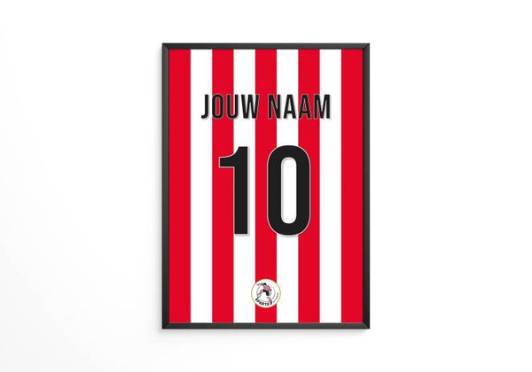 Sparta Rotterdam tenue poster - Jouw eigen naam en rugnummer