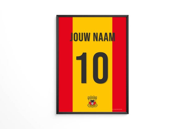 Go Ahead Eagles tenue poster - Jouw eigen naam en rugnummer