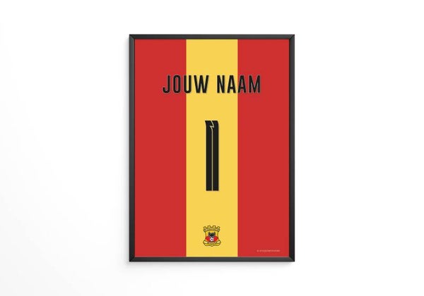 Jouw naam en rugnummer - Go Ahead Eagles shirt poster