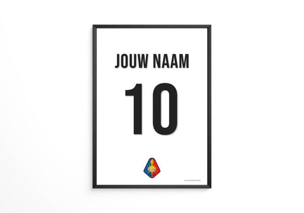 SC Telstar tenue poster - Jouw eigen naam en rugnummer