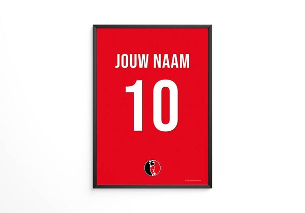 Helmond Sport tenue poster - Jouw eigen naam en rugnummer