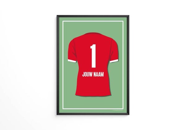 Jouw naam en rugnummer - AZ shirt poster