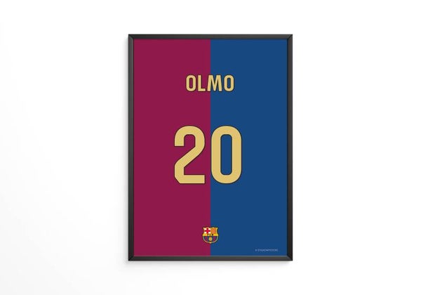 Olmo - FC Barcelona shirt poster