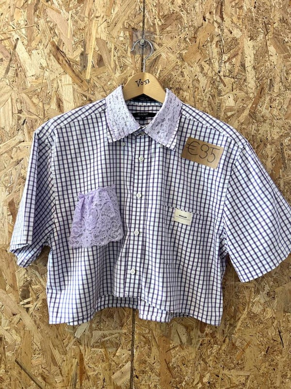 Cropped Kanten Ruit