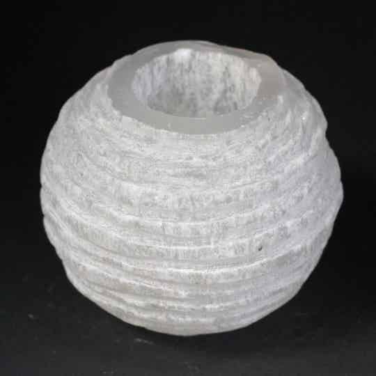 Selenite Snowball Candle Holder - 8 cm