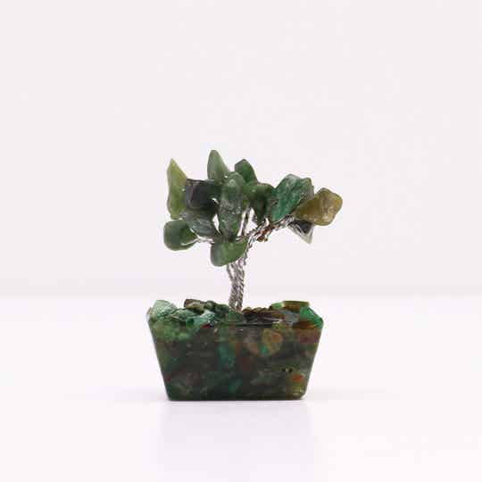 Mini Gemstone Tree On Orgonite Base - Green Aventurine (15 stones)